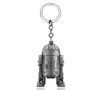 Porte-clés Star Wars R2-D2 en argent brossé avec gravure robot