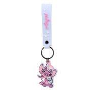 Porte-clés Stitch & Angel Disney | Figurine Kawaii Souple pour Sac à Dos et Cartable Fille | Accessoire de Mode avec Anneau Renforcé | Idée Cadeau Anniversaire et École (Angel)