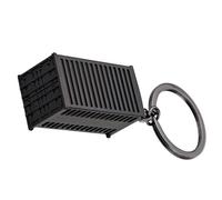 Porte-clés sur le thème des conteneurs de styles industriels, structure en alliage robuste, taille miniature, breloque portable adaptée collections de passionnés d ' organisation et de transport en