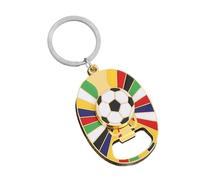 Porte-clés sur le thème du football 2026 avec décapsuleur intégré en alliage, ventilateur portable pour usage quotidien, décapsuleur de football de collection