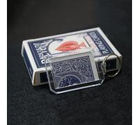 Porte-clés Switch Card Magic Tricks Carte signée pliée dans un porte-clés - Accessoires de prédiction - Gros plan - Illusions de rue - Bleu