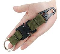 Porte-clés tactique pour homme et femme avec anneaux en acier inoxydable et clips HK, le meilleur accessoire de porte-clés militaire EDC Gear, vert