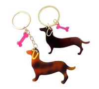 Porte-Clés Teckel, Pendentif Chien, Breloque pour Sac, Décorations Créatives, 2 Pièces