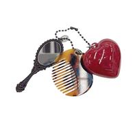 Porte-clés tendance avec peigne imprimé léopard avec cœur et outil de maquillage, accessoires créatifs