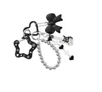 Porte-clés tendance en acrylique avec breloque en forme de note de guitare, parfait pour les amateurs de musique et de téléphone, a