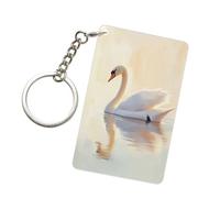 Porte-clés tendance en acrylique avec cygne blanc pour homme et femme