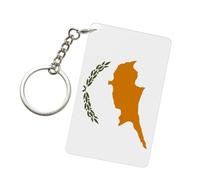 Porte-clés tendance en acrylique avec drapeau de Chypre pour homme et femme