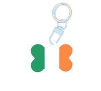 Porte-clés tendance en acrylique avec motif drapeau irlandais en forme d'os pour chiens et chats
