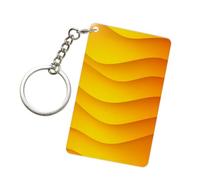 Porte-clés tendance en acrylique avec motif papier jaune pour homme et femme