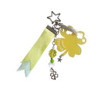 Porte-clés tendance en acrylique avec pendentif trèfle à quatre feuilles élégant pour filles, jaune, taille unique