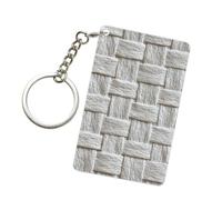Porte-clés tendance en acrylique avec texture de tissage en papier pour homme et femme