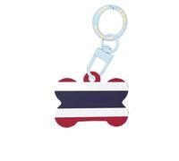 Porte-clés tendance en acrylique en forme d'os de chien avec motif double face pour chiens et chats