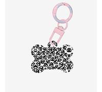 Porte-clés tendance en acrylique en forme d'os de chien double face pour chiens et chats