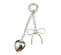 Porte-clés tendance en forme de cœur avec nœud pour ajouter de l'élégance aux sacs et étuis de téléphone - Porte-clés pratique en alliage texturé
