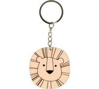 Porte-clés tête de lion en bois - Artemio Beige G