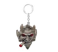 Porte-clés tête de mort - Pendentif squelette en résine 3D de couleur argent antique | Porte-clés avec pendentif squelette, porte-clés tête de mort pour homme et femme, Diable, Siehe Beschreibung