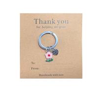 Porte-clés « Thank You Teacher » avec breloque en forme de fleur, carte cadeau personnalisée, cadeau de reconnaissance pour enseignant