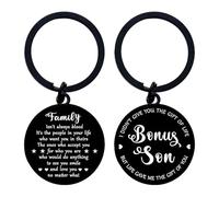 Porte-clés « To My Bonus Daughter » de la part de Stepmom Stepdad Life Gave Me The Gift of You pour homme et femme, Son, Small