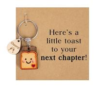 Porte-clés Toast Mignon Femme, Porte Clé Sac ou Voiture, Keyring Souvenir Départ Collègue Travail, Cadeau d’Adieu Amie, Porte Clés Kawaii Bijou de Sac,Cadeau de Noël porte-bonheur pour femmes et amies