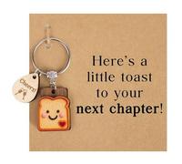 Porte-clés Toasts New Beginnings Cartoon Keychains Keyring Next Chapters Keychain Jewelry Beginning Gifts Beginnings Box Gifts for Women