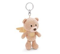 NIDNA Porte-clés Ton Ange Gardien Ours avec Cœur 10cm Beige - Pendentif Animal avec Anneau métallique pour accrocher aux clés, à la Corde, au Sac et Plus Encore