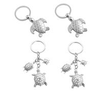 Porte-Clés Tortue 4 Pièces, Porte-Clés Créatifs Mignons, Porte-Clés Animaux, Porte-Clés en Métal, Porte-Clés Décoratifs