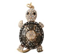 Porte-clés tortue colorée avec strass, figurine créative d'animal, # Noir., S