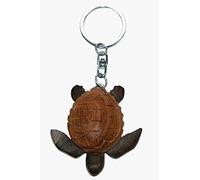 Tashuunka Geschenkartikel - Porte-clés Tortue de mer en bois - Unique, main peinte, imitation plus vraie que nature, animaux enchanteurs avec visage souriant - Marron - Unisex-Adultes