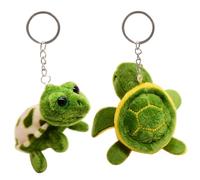 Porte-Clés Tortue en Peluche 2 Pièces - Pendentif Animal Mignon