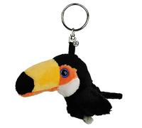 Porte-clés toucan de pêche en forme d'oiseau en peluche Niran, noir, gel, orange et blanc, taille unique