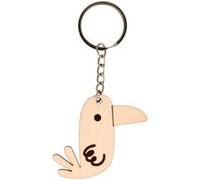 Porte-clés toucan en bois Beige G