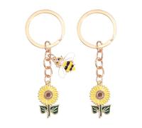 Porte-Clés Tournesol 2 Pièces Créatifs - Pendentifs Fleurs pour Femmes et Décoration de Sac