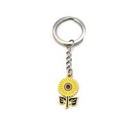 Porte-clés tournesol en jaune et vert, taille unique, Jaune/vert, taille unique, Porte-clés