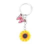Porte-clés tournesol mignon avec pendentif papillon comme petit cadeau pour petite amie, cadeau d'anniversaire pour petite amie, cadeau d'amitié pour femme
