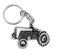 Porte-clés tracteur vintage en étain avec pochette cadeau