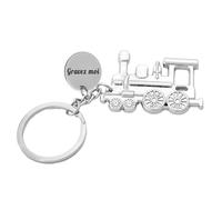 Porte-clés Train Locomotive à Vapeur Gravure Personnalisée Sur Médaille