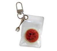 Porte-clés tranches de fruits avec perles de pastèque, pêche, poire, pour de téléphone, à main, bijoux tendance, accessoire de charme de téléphone