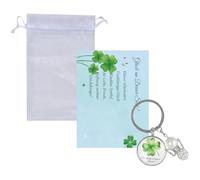 Porte-clés Trèfle à Quatre Feuilles en Acier Inoxydable, Porte-bonheur pour Clés, Idéal comme Cadeau de Fête, Anniversaire, Rentrée Scolaire