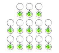 Porte-Clés Trèfle À Quatre Feuilles en Métal, Pendaison De Crémaillère, Pendentif pour Sac À Dos, Décoratif, 13 Pièces