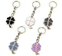 Porte-Clés Trèfle À Quatre Feuilles, Porte-Bonheur, Porte-Clés Personnalisé, Breloque De Sac Trèfle À Quatre Feuilles, Pendentif Décoratif DIY, 5 Pièces