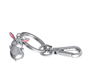 Porte-clés TROIKA TINY RABBIT, pendentif lapin en métal avec mousqueton, métal moulé chromé argenté, cadeau de Pâques pour fans de lapins