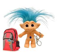 Porte-clés Troll Mignon - Vintage | Figurine de Mignonne avec Coiffure colorée | Décor de clé Anti-Perte | Idéal comme Cadeau, breloque de Sac, Objet de Collection, Jouet