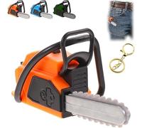 Porte-clés tronçonneuse, mini-téléporte-clés tronçonneuse, anneau porte-cléss tronçonneuses portable, accessoire pour menuisier, réplique de tronçonneuses à l'échelle 1:12, avec sons (Orange)