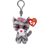 Ty Porte-clés Beanie Boo's Kiki Chat - Clip - 7 cm - Gris
