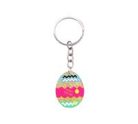Porte-clés œuf de Pâques en acrylique coloré fleur lapin porte-clés mignon décoration sac à dos décoration pour cadeau, E, taille unique