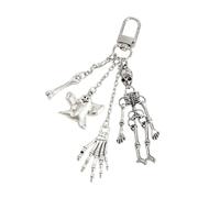 Porte-clés unique en alliage de métal - Décoration pour un usage quotidien - Accessoire gothique - Cadeau étrange - Porte-clés squelette avec design en alliage robuste pour sac à dos, bagages