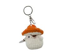 Porte-clés unique en forme de champignon en crochet avec pendentif en fil de coton, accessoire élégant pour les amateurs d'artisanat, pendentif champignon pirate pour sacs et clés, b, taille unique