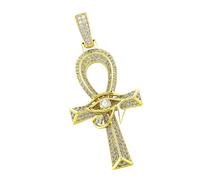 Porte-clés unique en forme de croix œil d'Horu en laiton robuste - Accessoire décoratif pour femmes à la mode, taille unique, Comme décrit, Comme décrit.