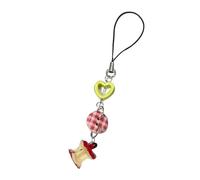 Porte-clés unique en forme de cœur de fruit mignon avec breloque de téléphone pour ami, cadeau d'anniversaire, chaîne de téléphone, cordon de sac à dos, porte-clés accrocheur
