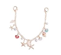 Porte-clés unique fabriqué à la main avec coquillage, étoile de mer, sac à main, ornement pour tenues décontractées, fêtes, coquillages, ours dopamine, chaîne pendentif chaîne, taille unique, Comme